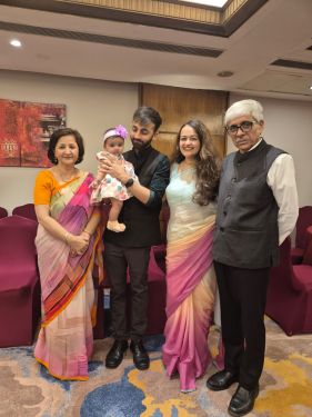Suresh Kumar and his wife Dr Anita Nangia with their elder son Vaibhav Nangia and his wife Anumeha with their daughter Roohi